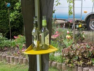 Corner table for pavilion with 25mm square legs