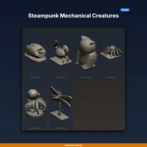 Steampunk Mechanical Creatures - 6-Model STL Bundle
