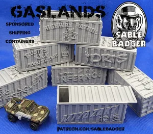 Gaslands - Sponsor themed shipping container box
