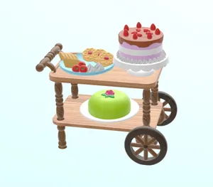 Tea cart compatible with Sylvanian families
