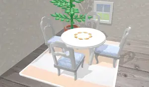 Golden oak leaf table and chairs