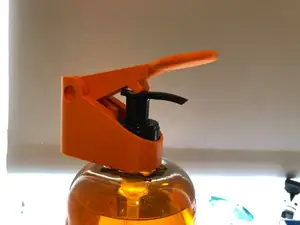 Liquid soap/hand sanitizer dispenser for single hand/forearm use.