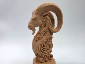 Ornately Carved Capricorn Bust