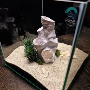 Aquarium & Reptile Coral Cave, Organic Hideout, Aquascape Shelter, Shrimp Refuge, Gecko Grotto, Vivarium Decor