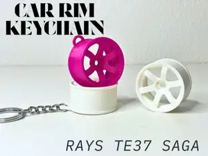 Car Rim Keychain - RAYS TE37 SAGA JDM DRIFT
