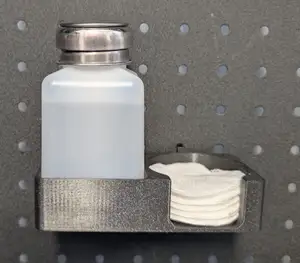Peg board liquid dispenser / Cotton pad holder