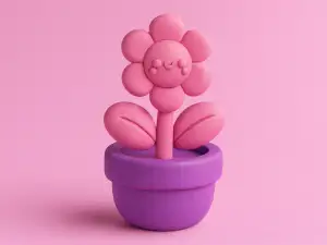 Happy Flower in Pot Figure