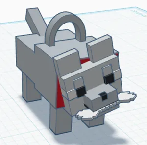 Minecraft Dog keychain (Rufus)