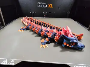 Updated Articulated Crystal Dragon by Saber3D (100% Size, 2 Colors, No Brim) - Fixed for XL 2T