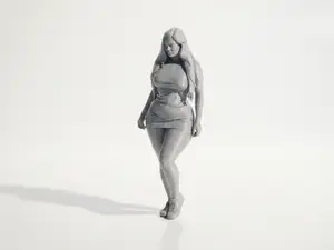 Thick Lady Short Dress Female Figure 3D Printable