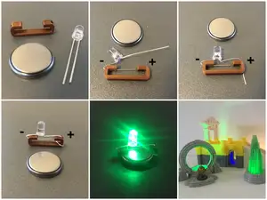 CR2032 LED Clip of Happiness - Single LED and cr2032 battery clip