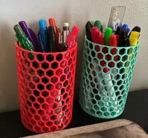 Hexagon Patterned Pencil Cup