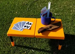 Folding Camp Table with Storage Compartments