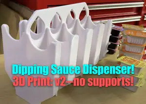 Dipping Sauce Holder Dispenser V2 (for extra sauce from McDonald's, BK, Wendy's, etc) NO SUPPORTS NEEDED
