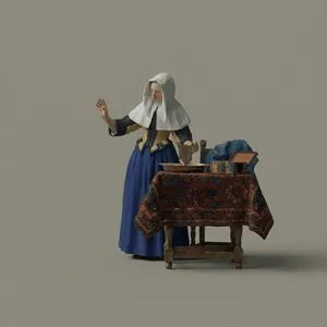 Famous Art - Young Woman with Water Pitcher - Johannes Vermeer - 1660