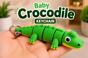 Cute Baby Crocodile Keychain - Flexi Keychain