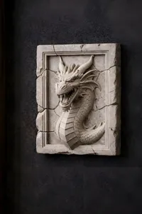 Stonebound Drake – Wall Relief Sculpture