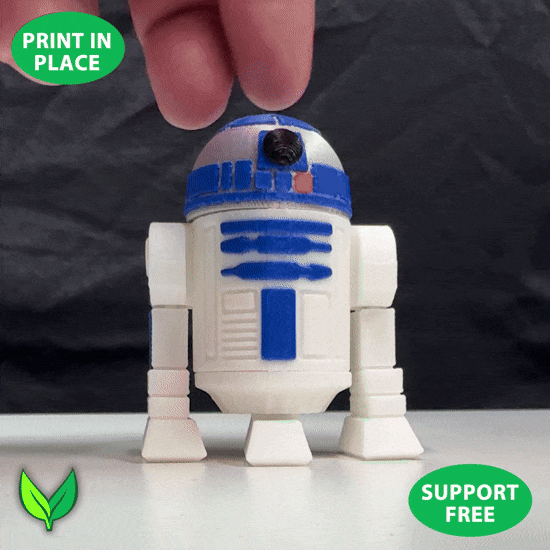 Articulated R2D2 Wiggle Bot – Star Wars Inspired Desk Toy (Print-in-Place) by VogMan