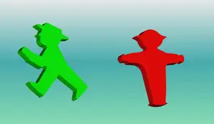 Ein bisschen Nostalgie Ampelmännchen rot/grün ca. 40 mm hoch