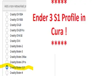 Adding the Ender 3 S1 printer profile in Cura 5/4.13