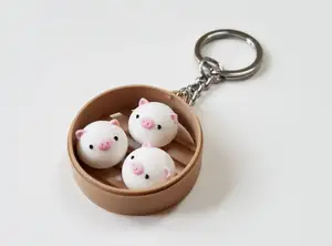 Piggy Bun Fidget Keychain (Dim Sum)