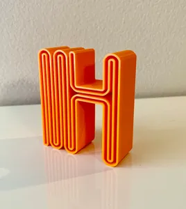 Ski Trails Font Letter H