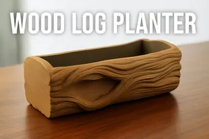 Wood Log Planter