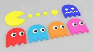 Pac-Man Themed Fridge Magnet Set