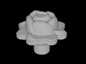 Lego Compatible (95829.dat) Plant Flower Rose with Bar and Pin Hole