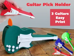 Guitar Pick Holders - Small Guitars easy print