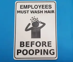 Employees Must Wash Hair Sign (Kids in the Hall Prop)