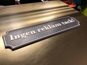 Swedish sign "Ingen reklam tack!"