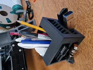 USB and SD card holder and pen organizer