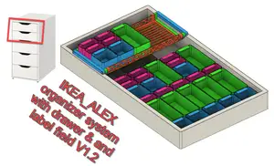 IKEA Alex organizer system with drawer & and label field V1.2