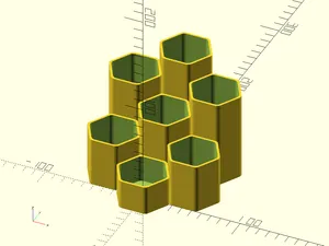 HEXA stojan na psací potřeby (HEXA stationery stand)-OpenSCAD parametrizable