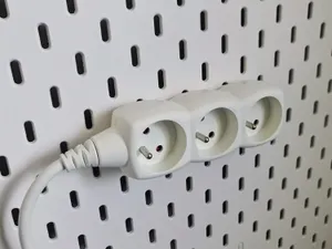 IKEA KOPPLA extension cord mount for IKEA SKADIS pegboard