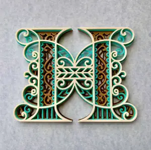 Ornate Letter H Monogram Varient 02