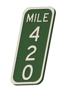 US Highway Mile 420 Sign