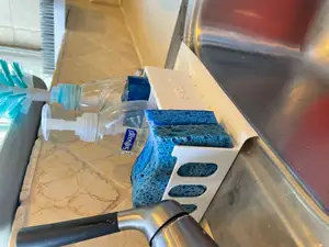Sink Soap and Sponge Caddy with Bottle Brush Holder
