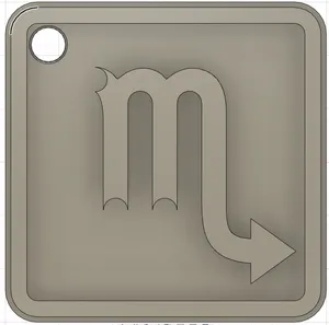 Keychain Tag Scorpio Zodiac Symbol 30x30 mm
