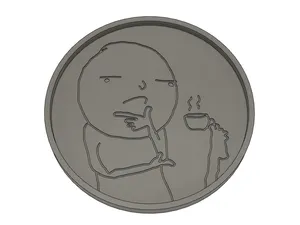 Thinking Foot meme coaster