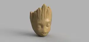 low Poly Baby Groot Wall Flower Pot WIP