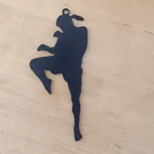 Muay Thai Fighter Silhouette Keychain