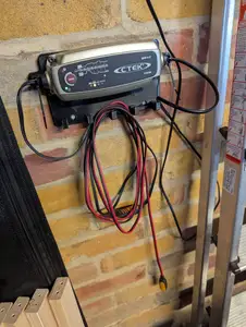CTEK MXS 5.0 wall holder with wire hooks