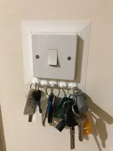 UK Light Switch Finger Plate with Key Hooks