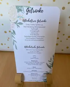 Menu card holder, heart, wedding, marriage