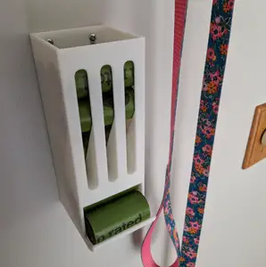 Earth Rated Dog Poop Bags Roll Dispenser - Wall Mounted, No Supports Needed