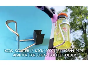 Kids scooter / kick scooter - 25mm pipe adapter for cheap aluminium water bottle holder