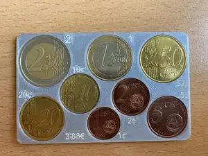 Credit card size euro coins holder