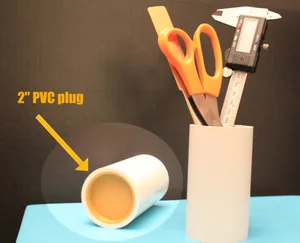 2" PVC plug for vertical storage